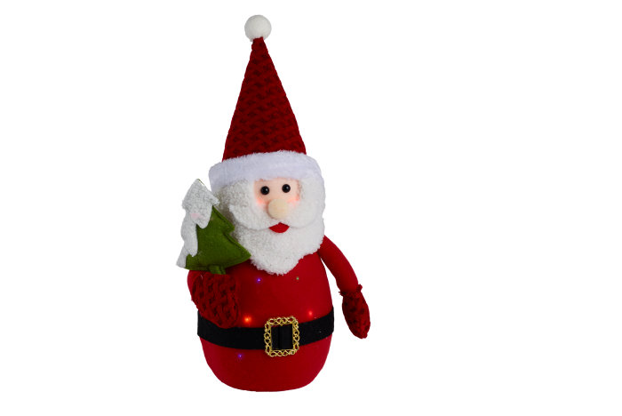 Julefigur med farvet LED-lys H33 cm